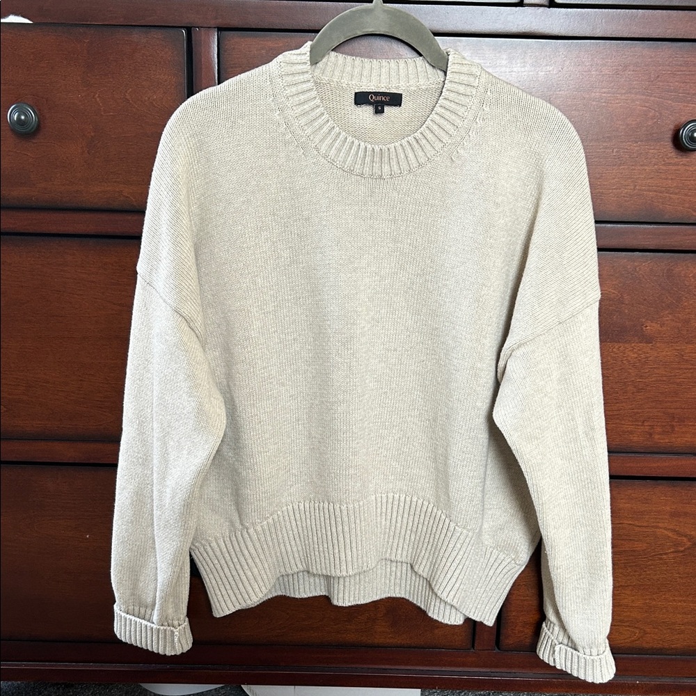 Quince Cream Crew Neck Sweater